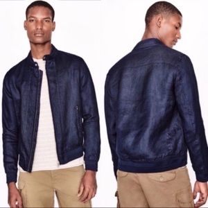 Zara navy blue lightweight bomber jacket